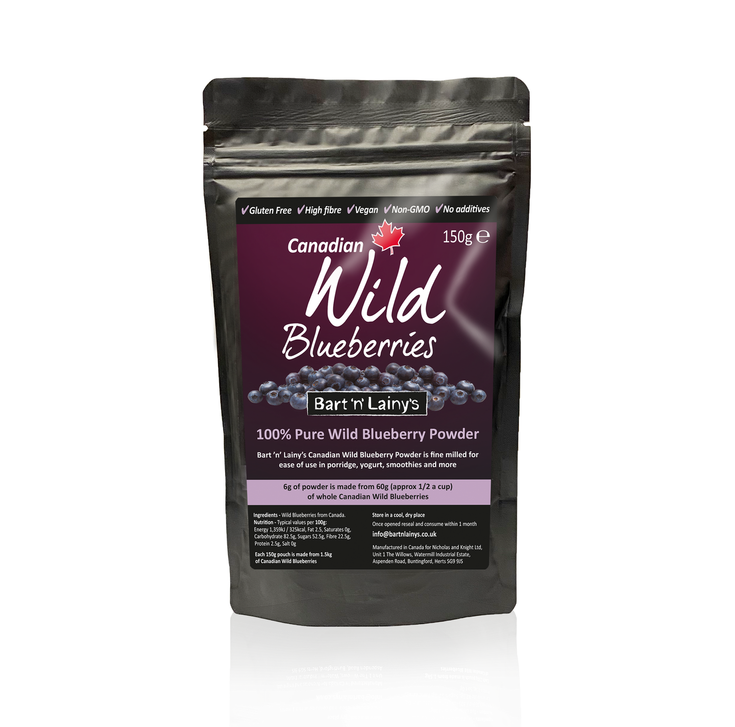 Bart 'n' Lainy's Canadian Wild Blueberry Powder